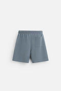 Men's loose double-sided texture short sleeve t-shirt and matching shorts leisure set in polyester fabric