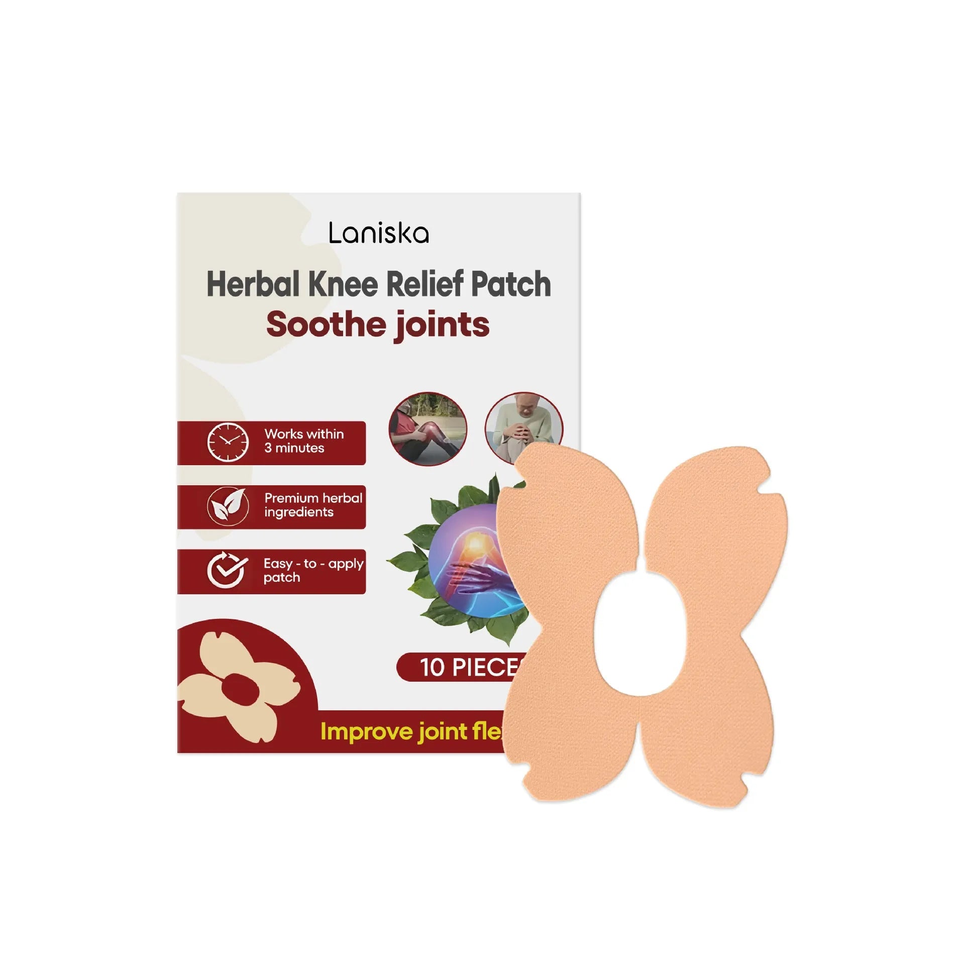 LANISKA herbal moxa leaf menthol joint care adhesive bandage pack of 10 pieces with protective box