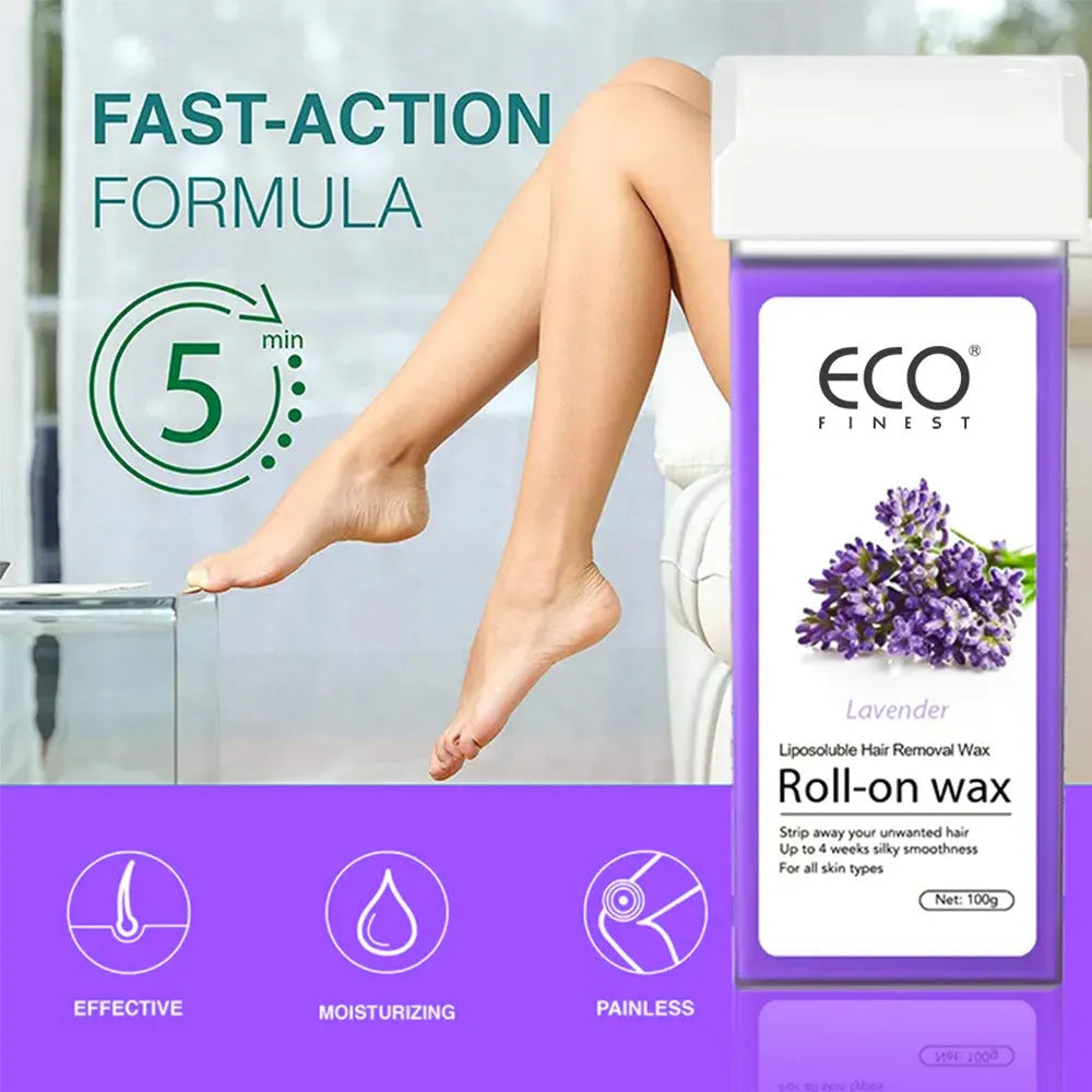 Lavender-scented hair removal wax for full body depilation on any skin type