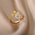 Simple copper adjustable decompression ring in gold or platinum finish, showing open mouth design.