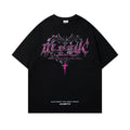 Men's retro design printed cotton t-shirt in loose fit with short sleeves