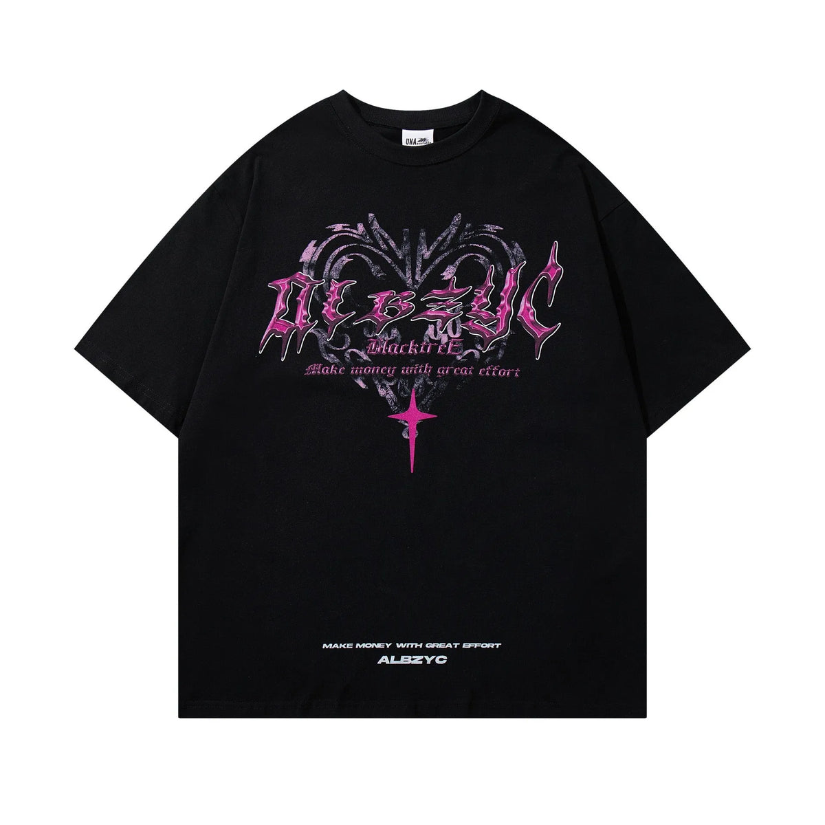 Men's retro design printed cotton t-shirt in loose fit with short sleeves