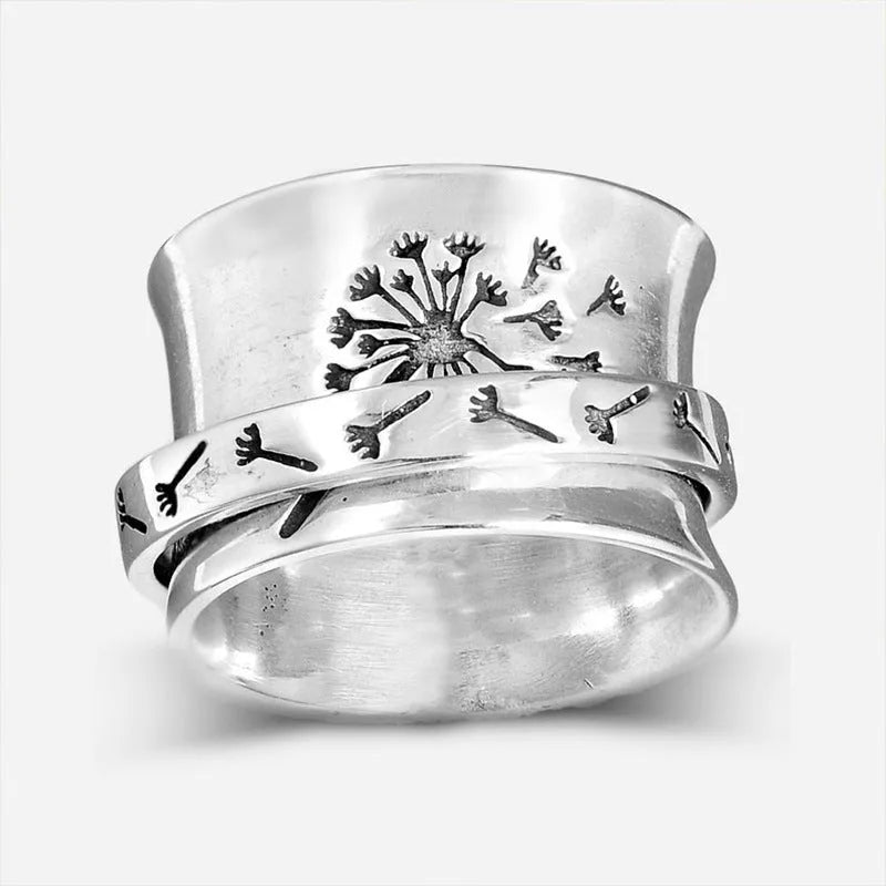 Silver electroplated flower fashion ring in alloy, available in sizes 7 through 11.