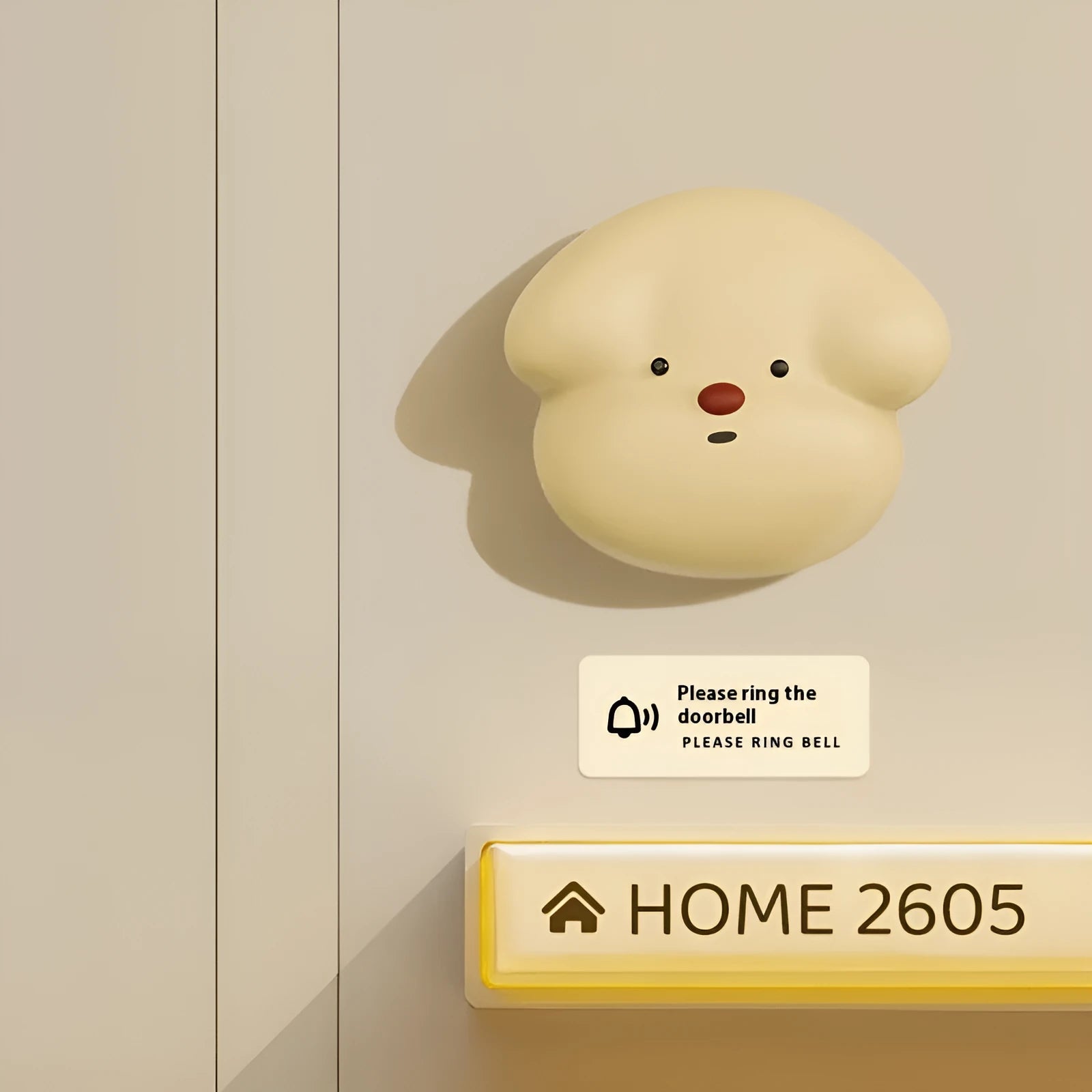 Wireless plug-in doorbell for household use in milky yellow and white colour options