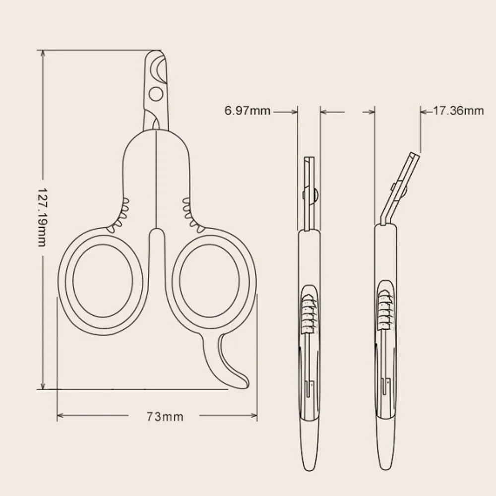 Professional grey pet nail clippers with curved tips and a rubber-coated handle for trimming cat and small dog claws.