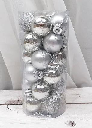 3cm shiny matte Christmas decoration balls in assorted colours showing electroplated finish