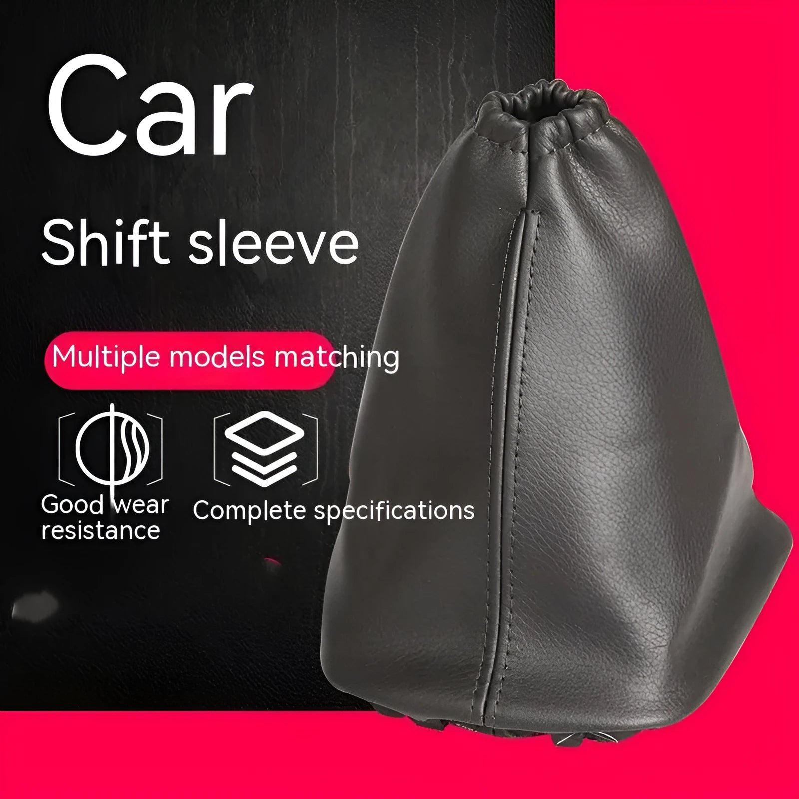 Black leather car gear shift lever dust cover for Toyota Corolla