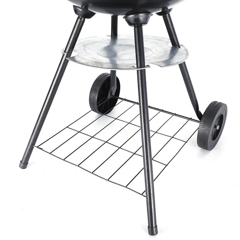 Portable 14-inch iron barbecue oven with modern minimalist design for outdoor cooking