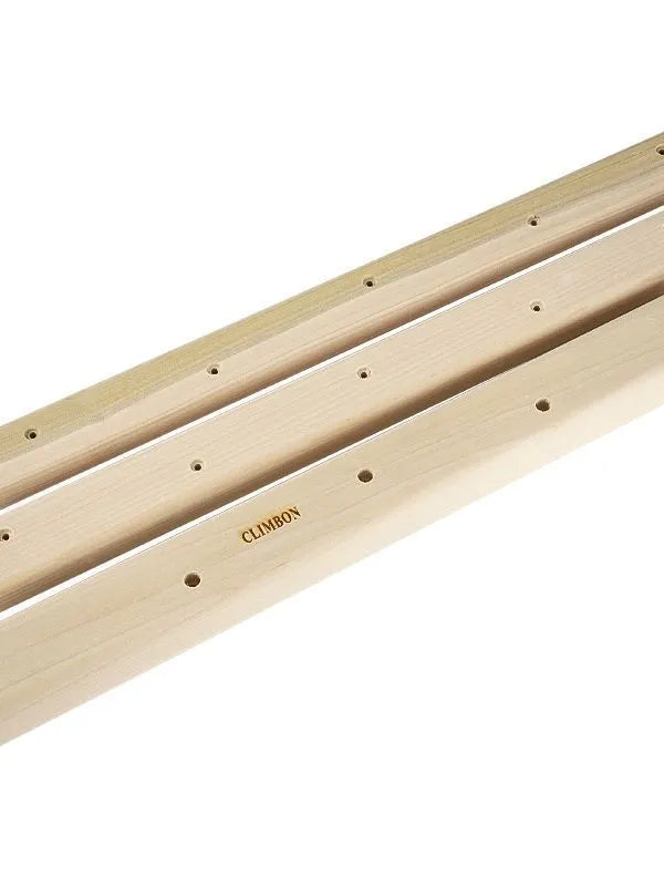 Wooden hangboard fingerboard set showing three boards in different lengths for grip strength training
