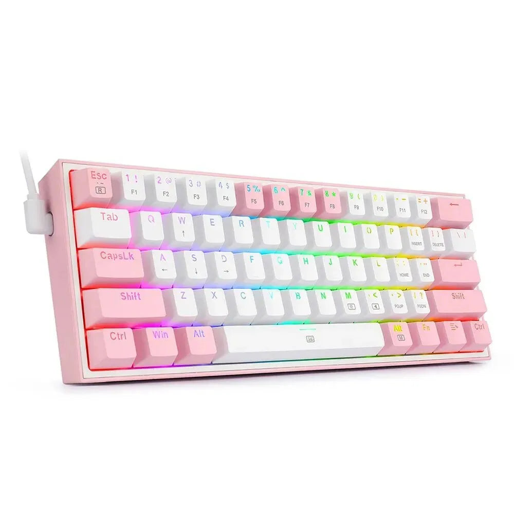 K617 RGB mechanical gaming keyboard in white pink colour with wired USB connection