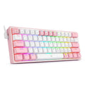 K617 RGB mechanical gaming keyboard in white pink colour with wired USB connection