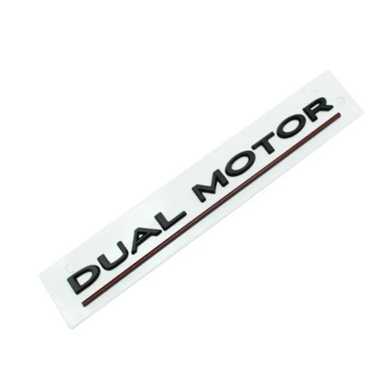 Tesla Model 3 double motor performance bumper sticker in ABS plastic, showing colour options