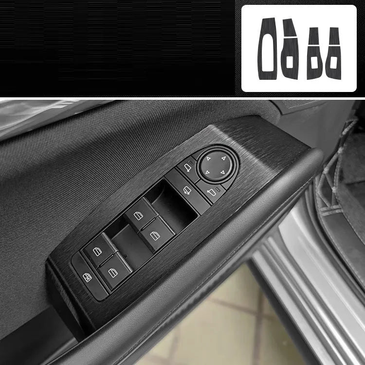 Pre-cut matte black vinyl sticker kit for Audi Volkswagen Seat interior centre console and dashboard