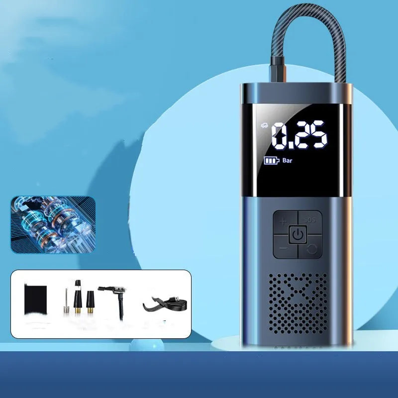 CS-V8 portable electric tyre inflator with digital display and 600cm cable