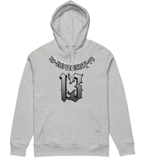 Hooded fleece-lined pullover sweater in loose fit for team uniforms