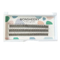 V-shaped black fairy fishtail false eyelashes showing thick segment design in 8mm, 9mm, 10mm, 11mm, and 12mm lengths.