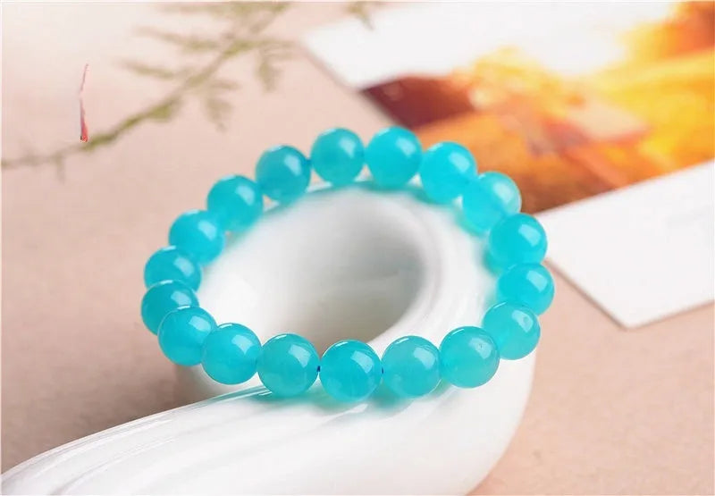 Polished natural Amazonite scattered beads in ice colours for bracelet making and jewellery design.