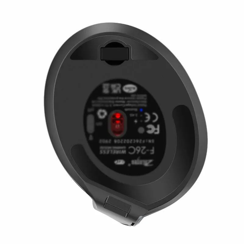 Grey vertical grip Bluetooth mouse with self-charging function for laptop use