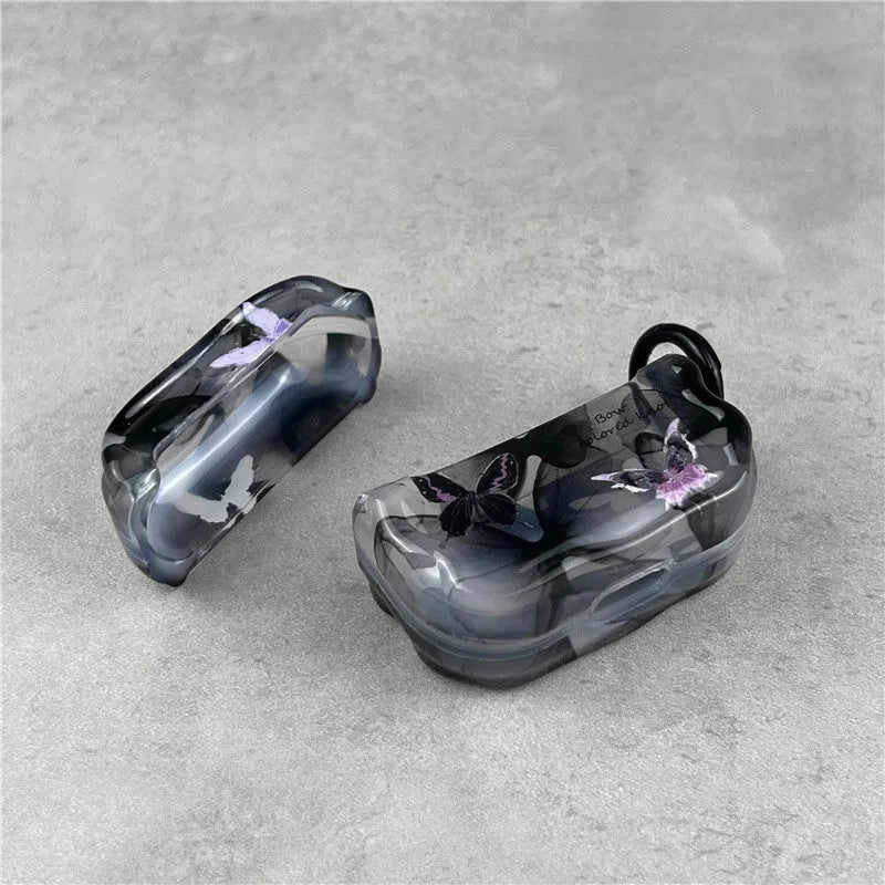 Ink Black Butterfly silicone earphone protective case for Apple AirPods Pro 2nd generation, AirPods Pro, AirPods 3, AirPods 2 and AirPods
