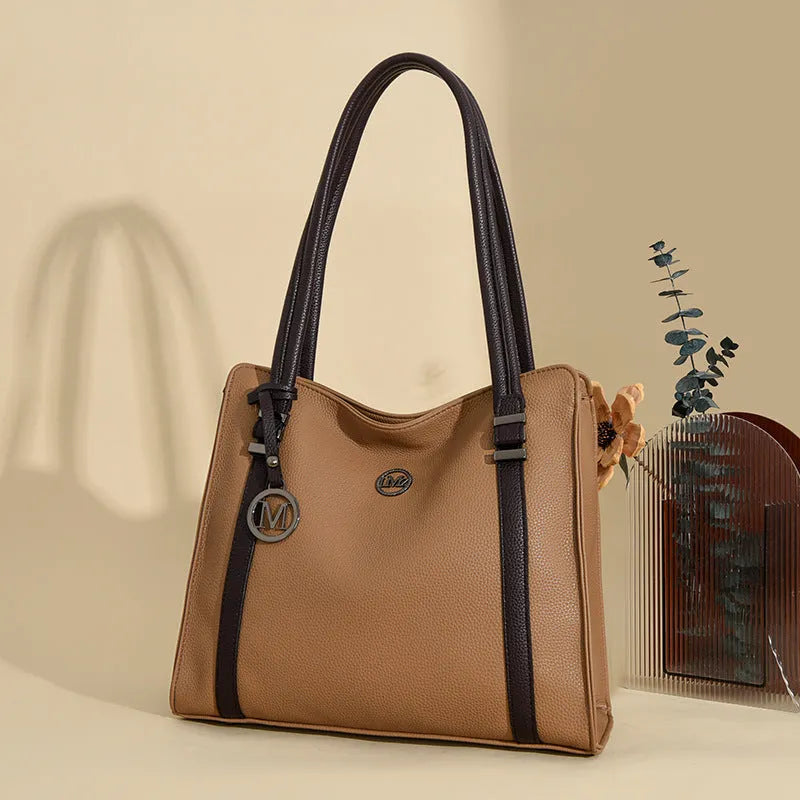 Women's genuine leather crossbody bag in European American retro style with large capacity