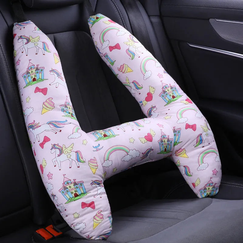 55x70cm car headrest pillow with cartoon pattern and pearl cotton filling