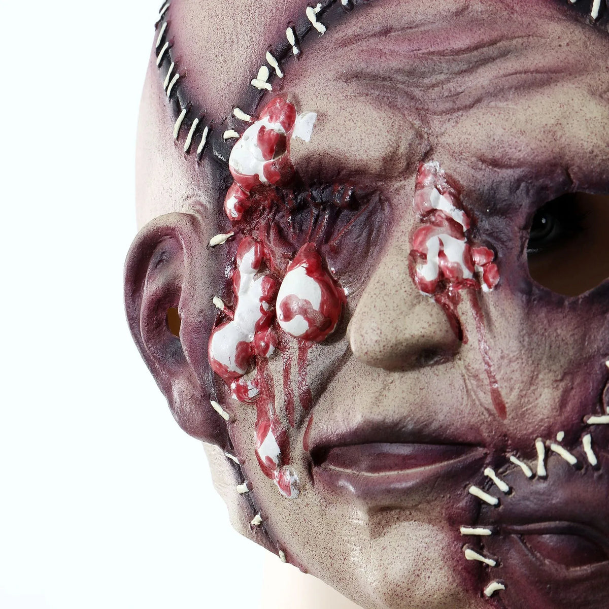 Three-sided grimace horror mask in natural latex for adult Halloween parties