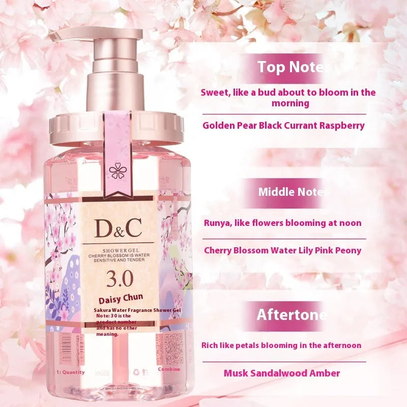 Sakura shampoo conditioner shower gel 500ml three-product hair and body care set