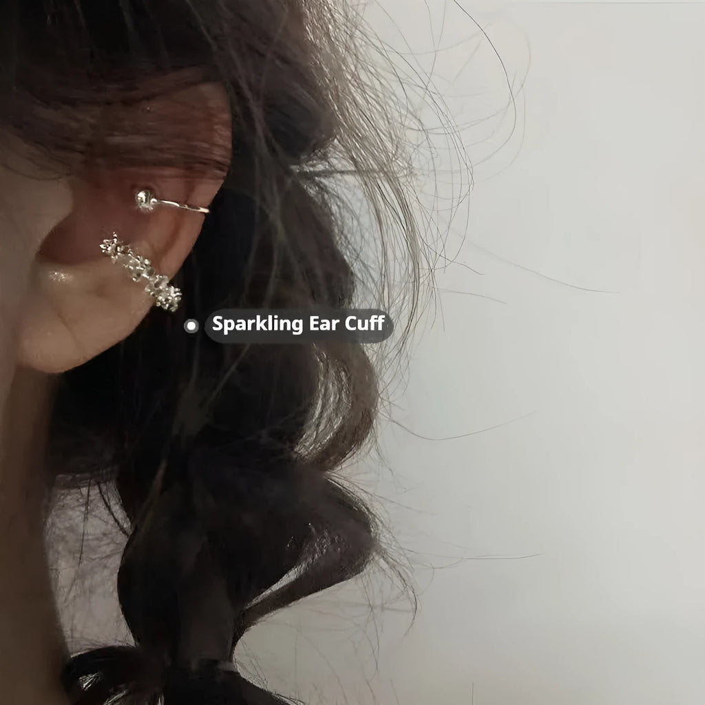 Women's alloy clip-on earrings with geometric irregular frosty design