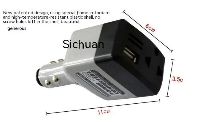 Car cigarette lighter charger transformer with USB port for mobile phone charging