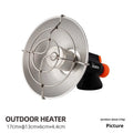 Black and orange mini portable heating stove with stainless steel body and automatic press ignition for camping
