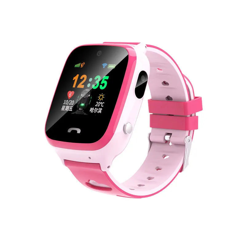 Children's smart phone watch in pink or blue with HD touch screen and silicone wristband