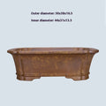 Large and small rectangular purple sand floor planters with modern design for home gardening.