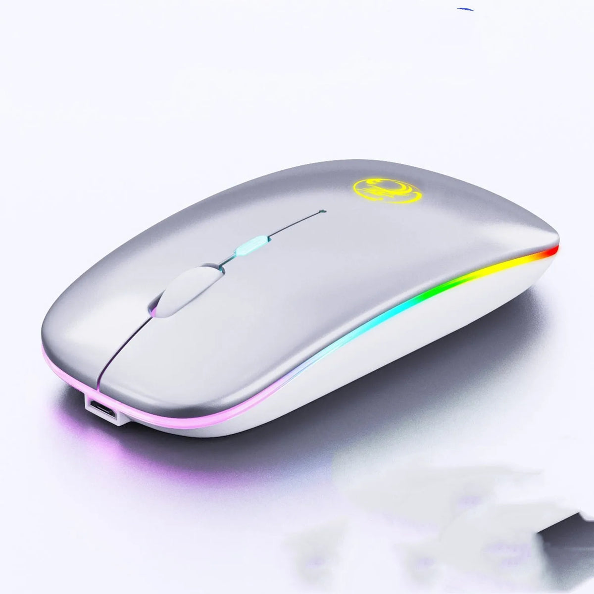 Luminous wireless silent mouse with dual-mode connectivity and rechargeable battery
