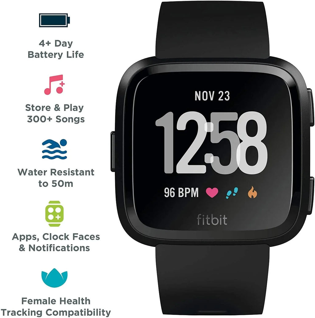 Black waterproof smart watch with heart rate monitoring for sleep tracking on silicone wristband