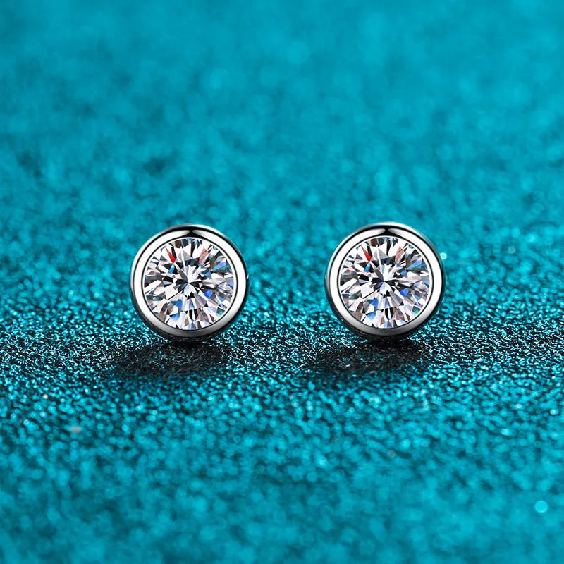 925 sterling silver Pt950 gold-plated geometric earrings with moissanite or zircon stones and golden toad design