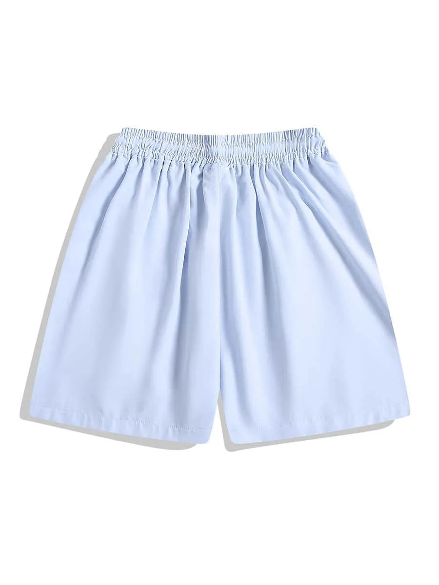 Men's loose-fit quick-dry training shorts in black with elastic waistband and straight-leg cut.