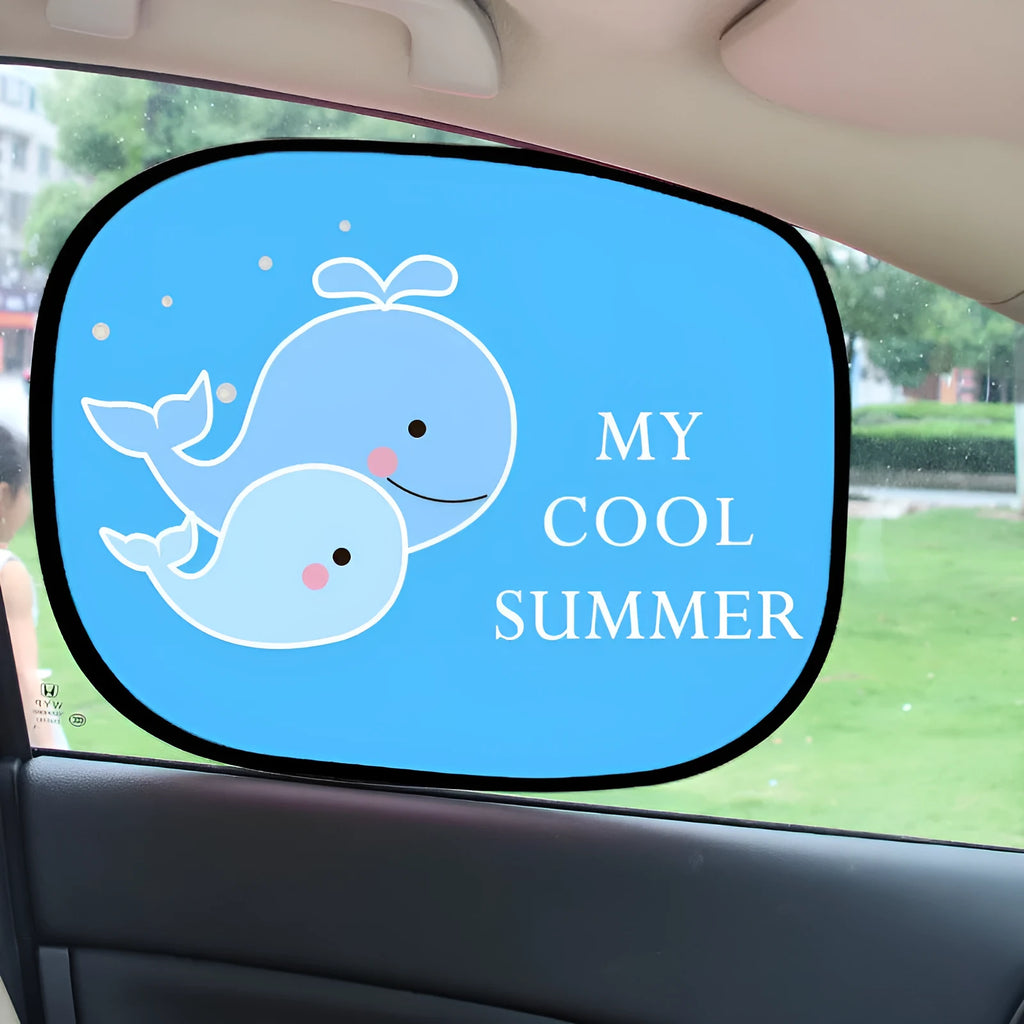 Electrostatic adsorption car side window sunshade with nylon mesh material in animal-themed size options