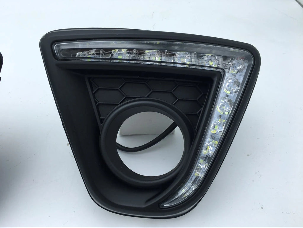 Mazda CX-5 daytime running light LED replacement kit with electroplated housing and multiple style options