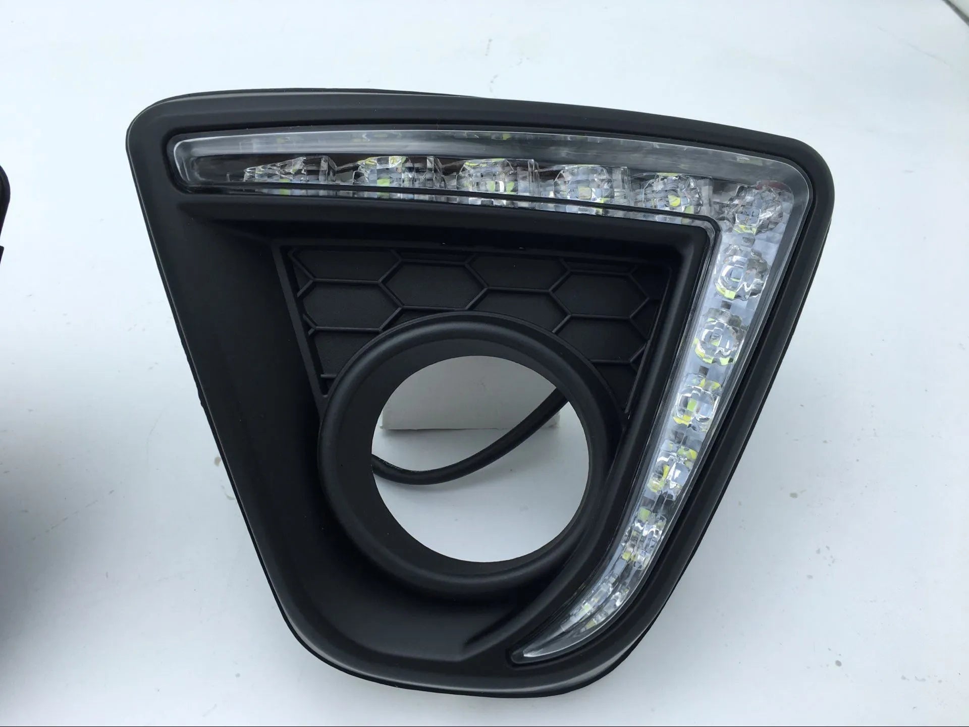 Mazda CX-5 daytime running light LED replacement kit with electroplated housing and multiple style options
