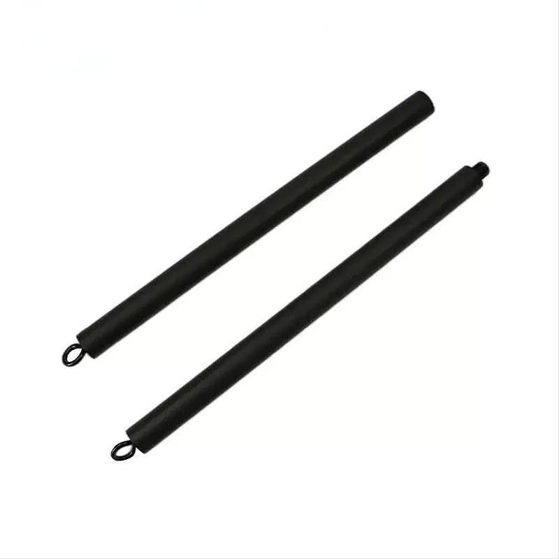 Blue two-segment push-and-pull fitness stick with rope tension system for home exercise