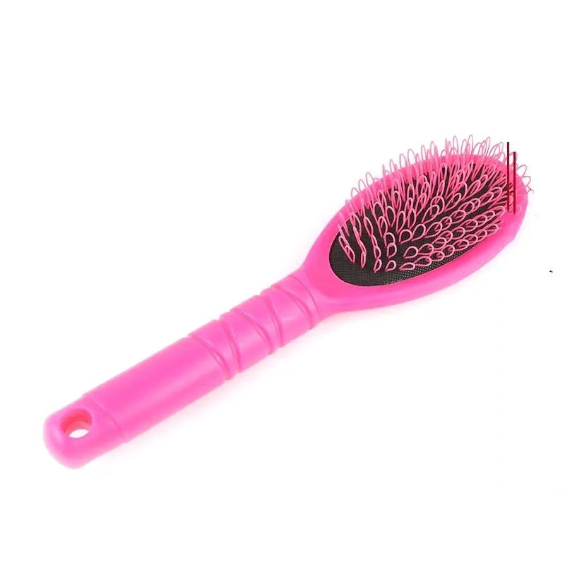 Black and pink ring tooth hair extension comb with airbag cushioning, 22cm length