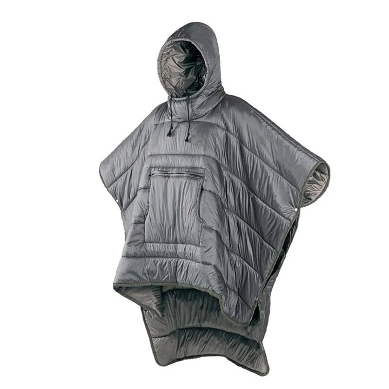 Outdoor cloak sleeping bag wearable cape in Army Green colour for camping