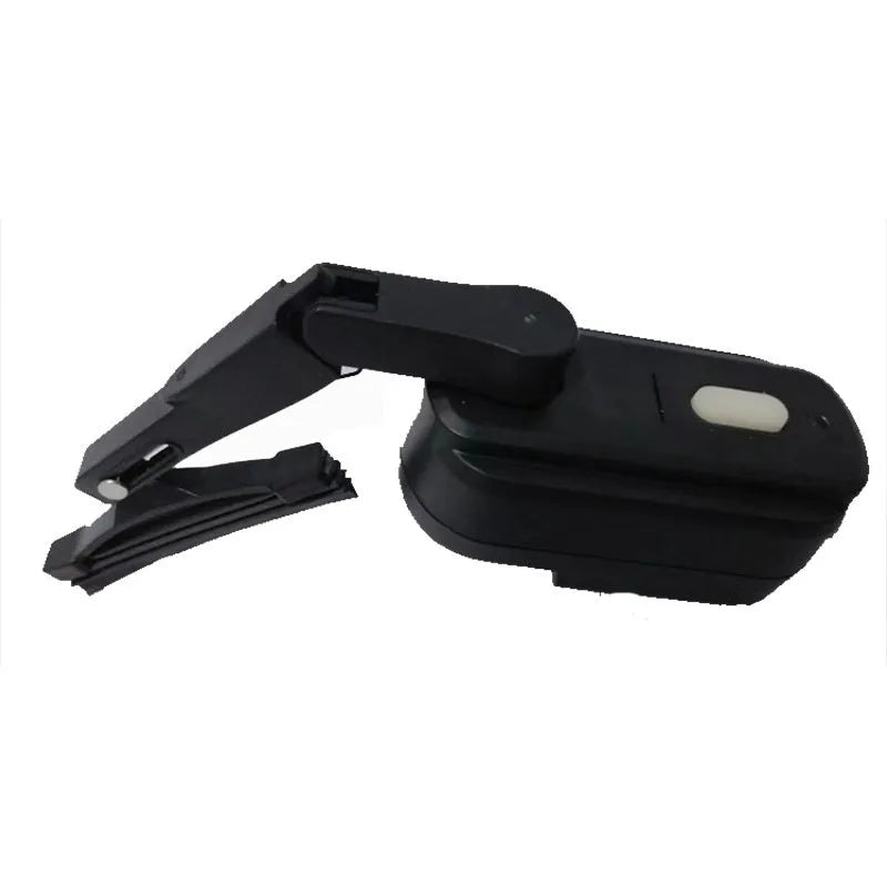 800 mA black motorcycle helmet wiper with 65 mm blade mounted on helmet visor