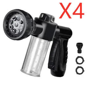 Green high pressure foam spray gun with adjustable nozzle for car washing and garden cleaning