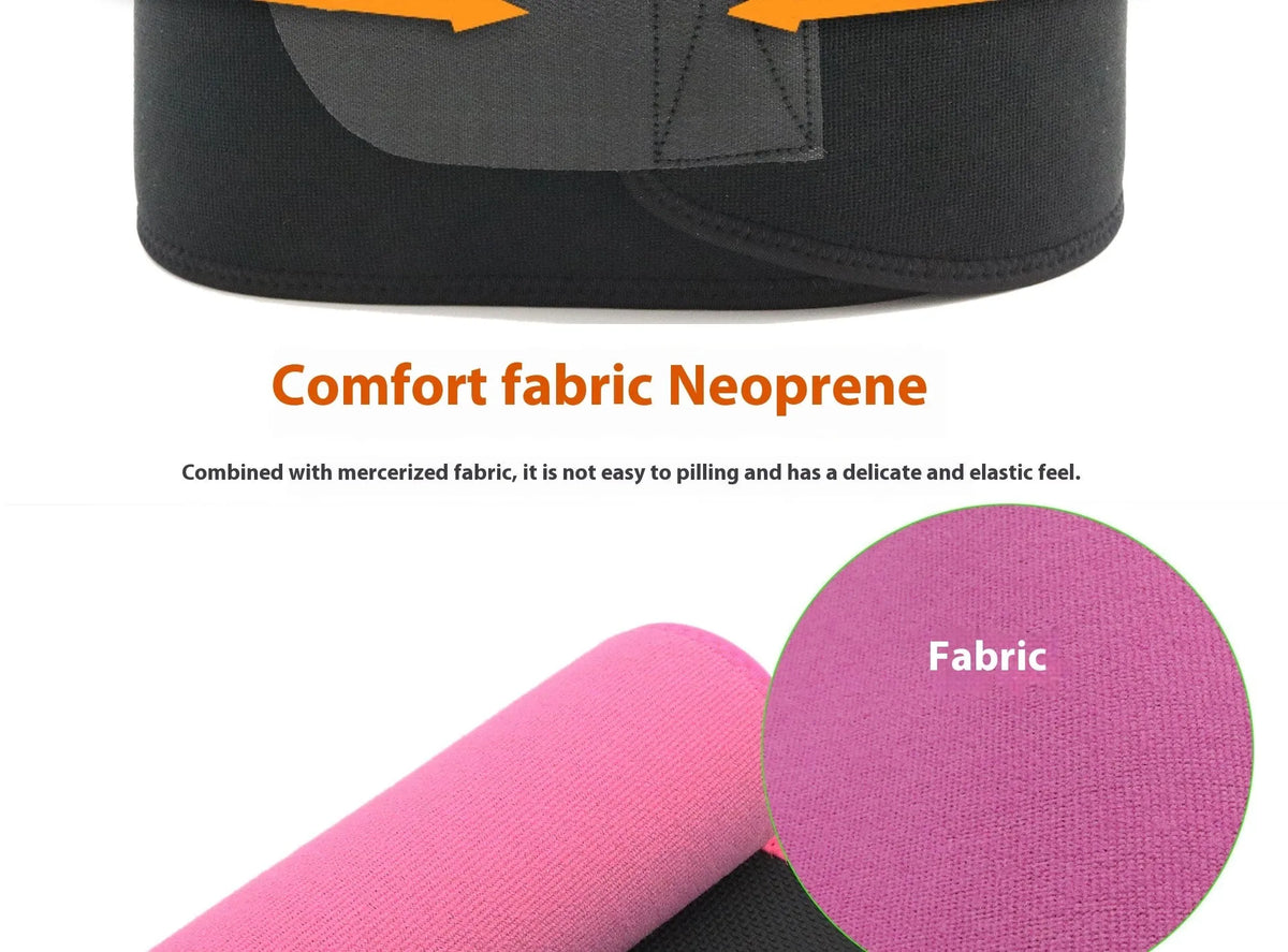Black neoprene lumbar support belt for adult fitness and running
