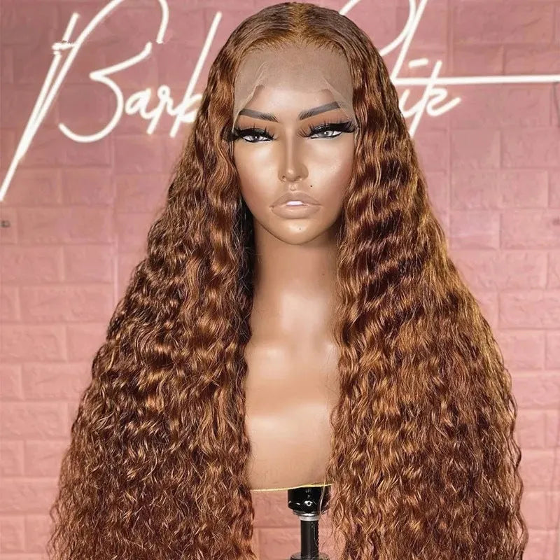 13x6 front lace wig with medium long curly hair and side bangs, high temperature fibre, 10-36 inch lengths