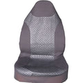 Black quilted PU and polyester automotive seat cover for general purpose car seats with plastic hooks
