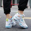 Children's rotating button basketball shoes in multiple colours with waterproof synthetic leather construction