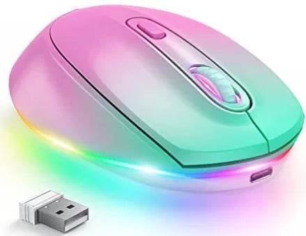 24g ultra-light rechargeable wireless computer mouse shown in one of seven available colours.