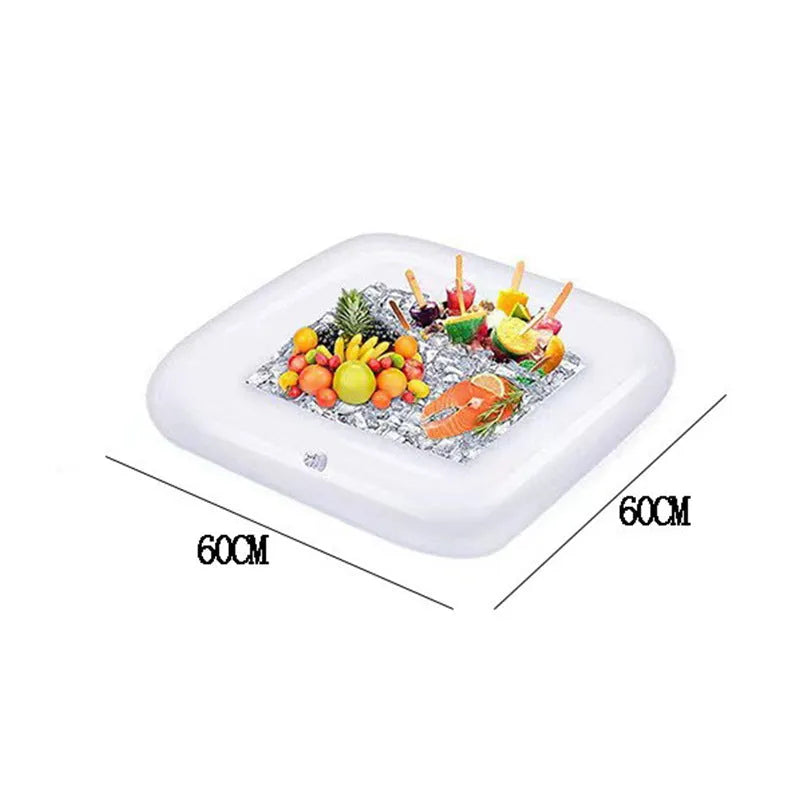 Inflatable ice bar with cup holders and beer steins bucket for party gatherings